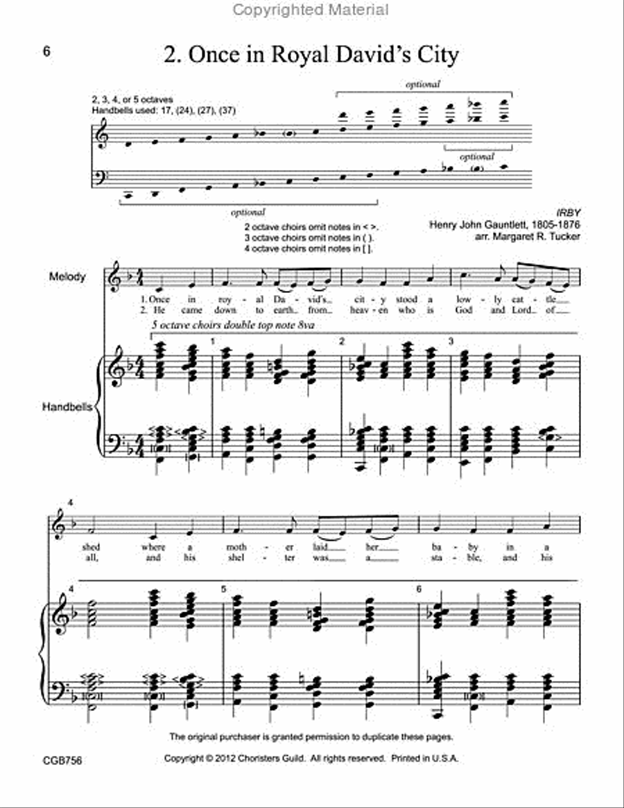 Christmas Carol Accompaniments: Reproducible Accompaniments for Twelve Familiar Carols Handbell Choir scores gallery preview page 6