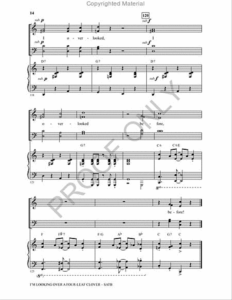 I'm Looking Over A Four-leaf Clover 4-Part scores gallery preview page 13