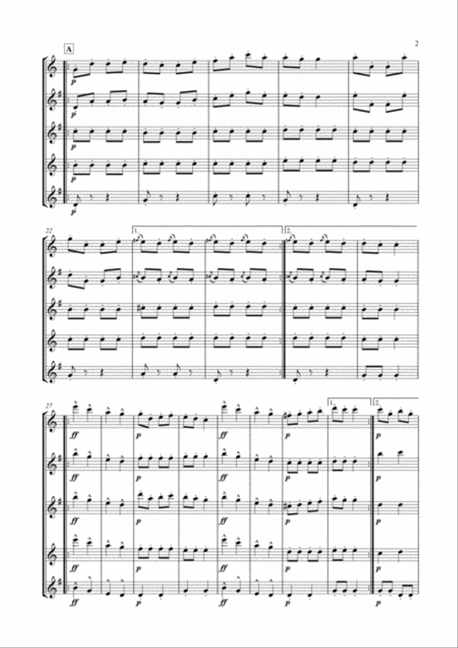 Galop Infernal (Can Can) for Saxophone Quintet Saxophone Quintet scores gallery preview page 3