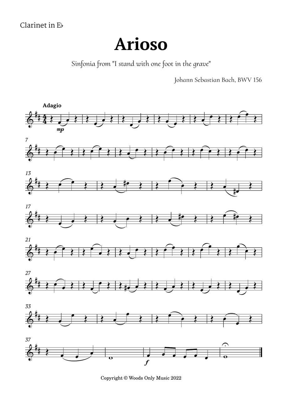 Arioso by Bach for Clarinet Choir Quartet Clarinet Quartet scores gallery preview page 4