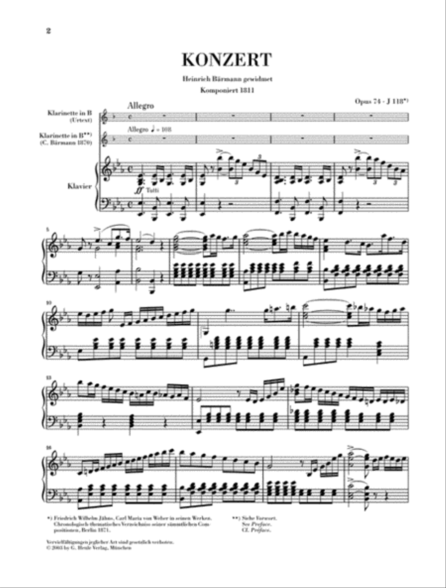Clarinet Concerto No. 2 in E-flat Major, Op. 74 Clarinet Solo scores gallery preview page 2