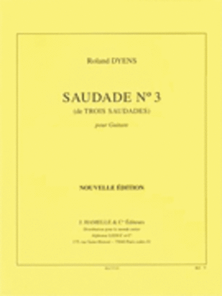 Book cover for Saudade No. 3 De Trois Saudades Pour Guitare