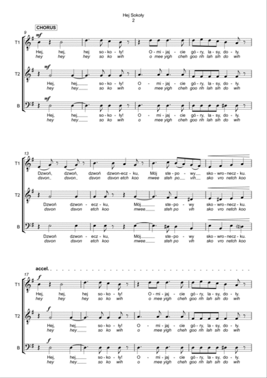 Hej Sokoły - TTB a cappella TTB scores gallery preview page 2