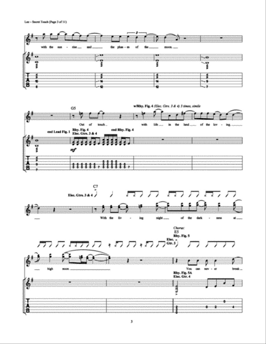 Secret Touch Electric Guitar scores gallery preview page 3