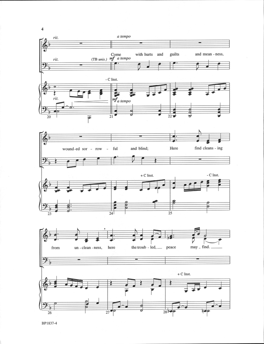 Come to Calv'ry's Holy Mountain 4-Part scores gallery preview page 4
