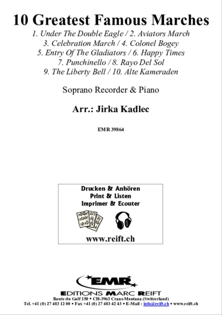 10 Greatest Famous Marches Soprano Recorder scores gallery preview page 2