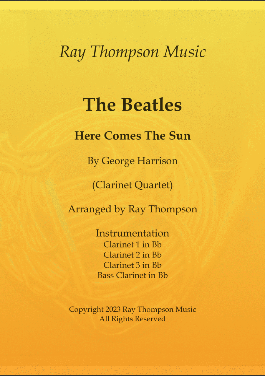 Here Comes The Sun Clarinet Quartet scores gallery preview page 1