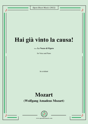 Mozart-Hai già vinto la causa!,in a minor,from Le nozze di Figaro(The Marriage of Figaro),K.492,for