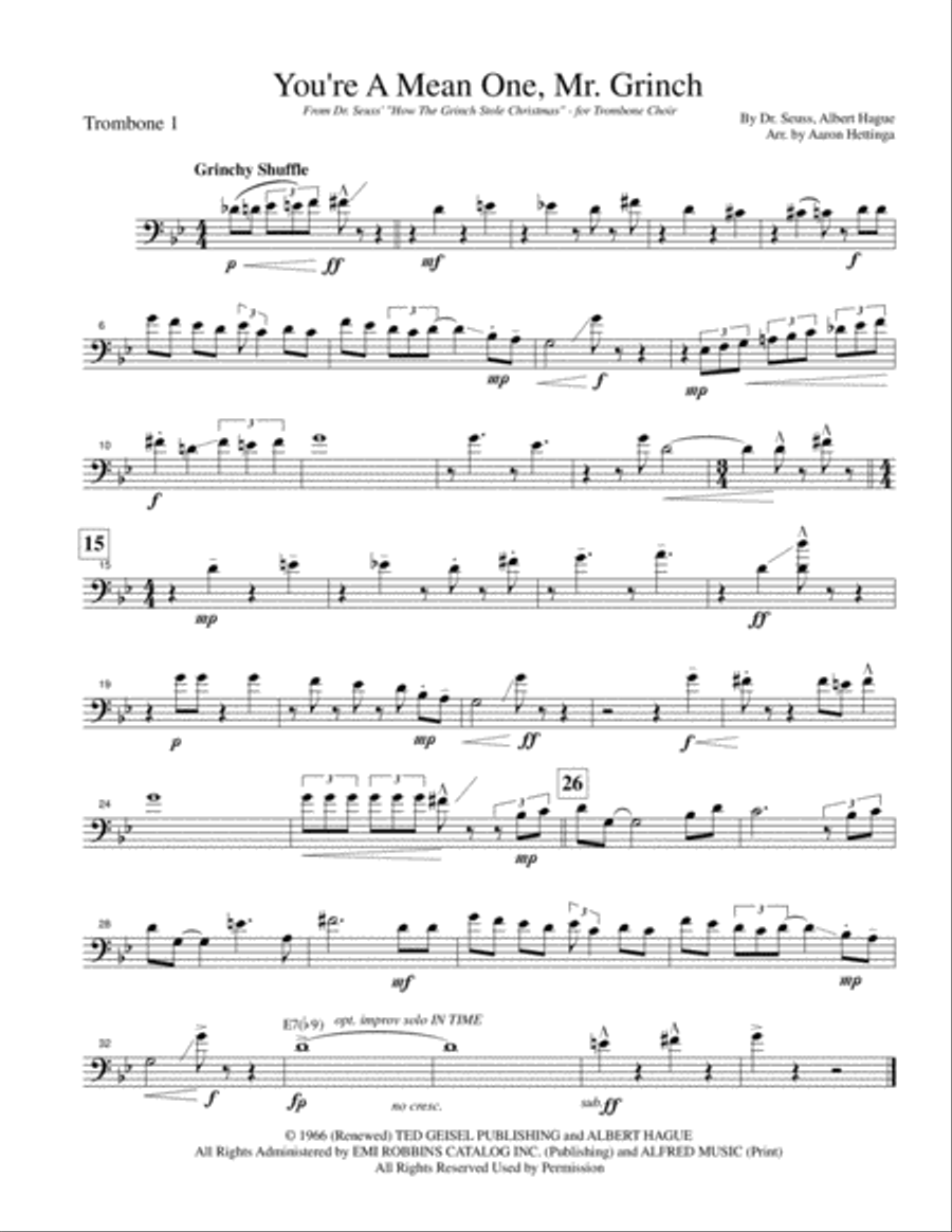 You're A Mean One, Mr. Grinch Brass Ensemble scores gallery preview page 5