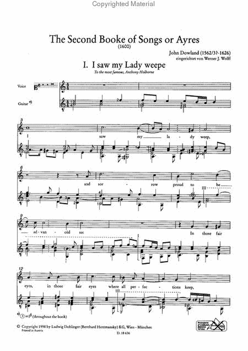 The Second Booke of Songs or Ayres (Complete Lute Songs II)