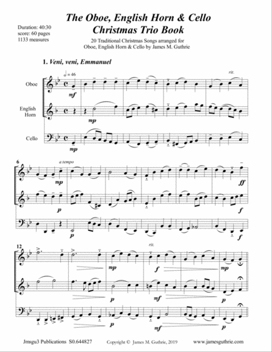 The Oboe, English Horn & Cello Christmas Trio Book English Horn scores gallery preview page 2