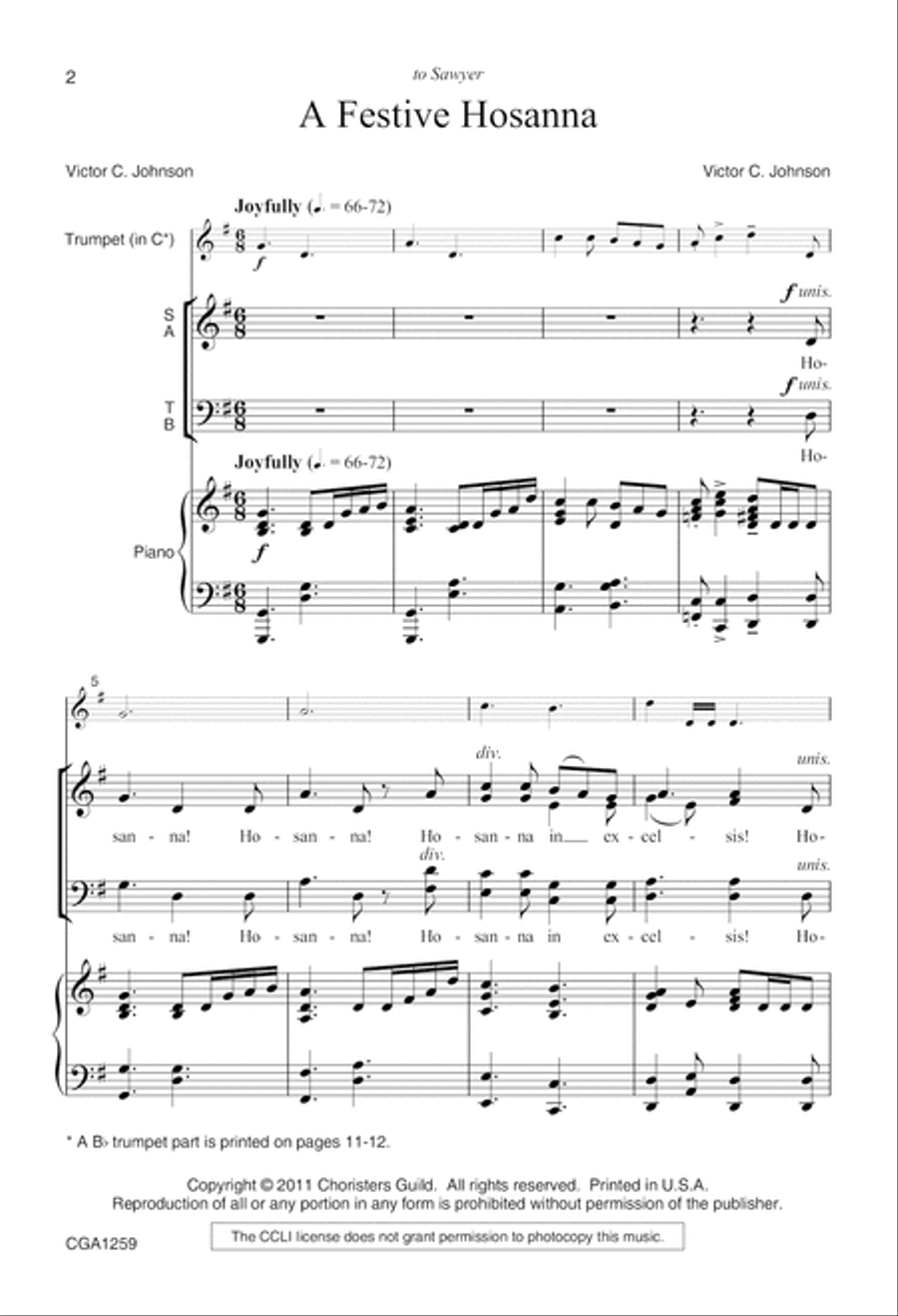 A Festive Hosanna 4-Part scores gallery preview page 2