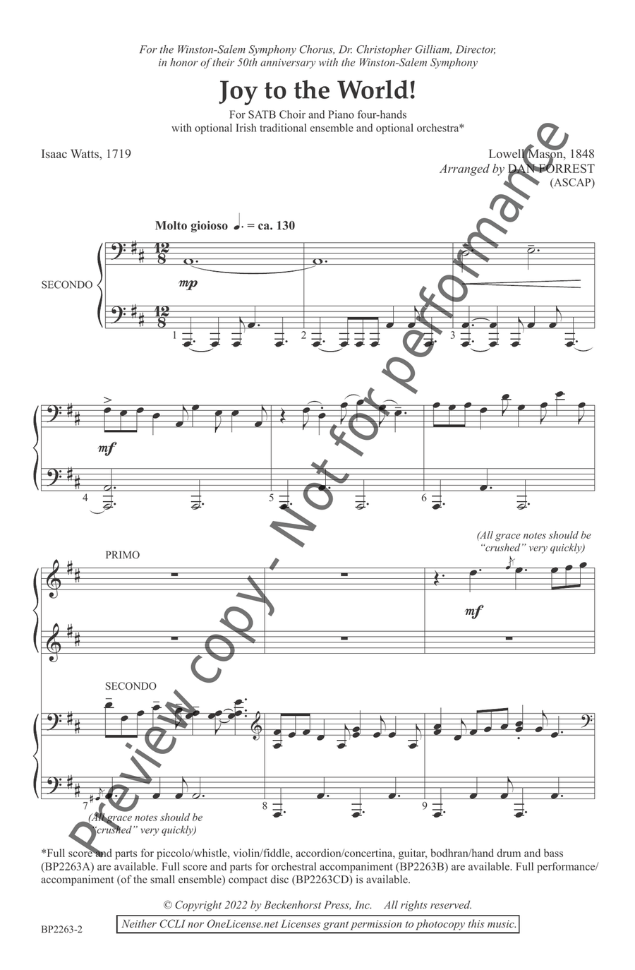 Joy to the World! 4-Part scores gallery preview page 4