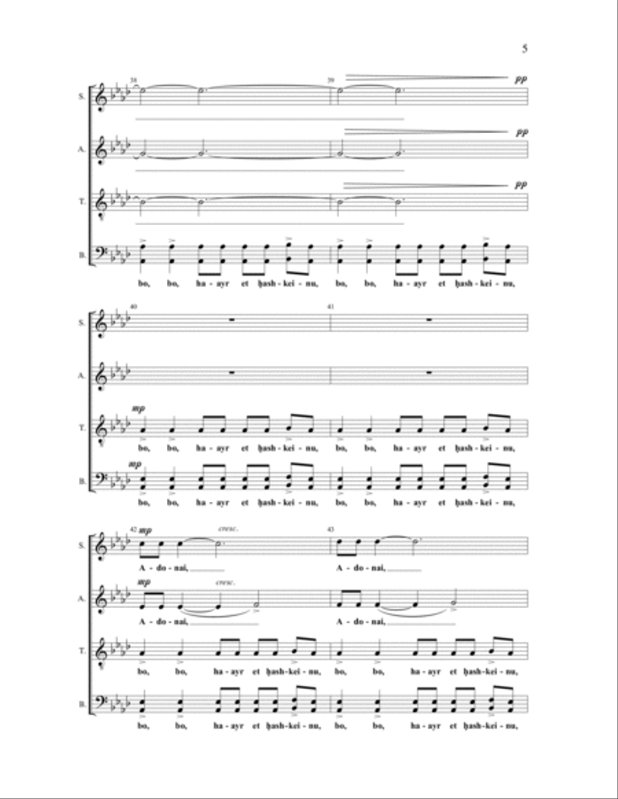Adoni Or HaOlam 4-Part scores gallery preview page 4