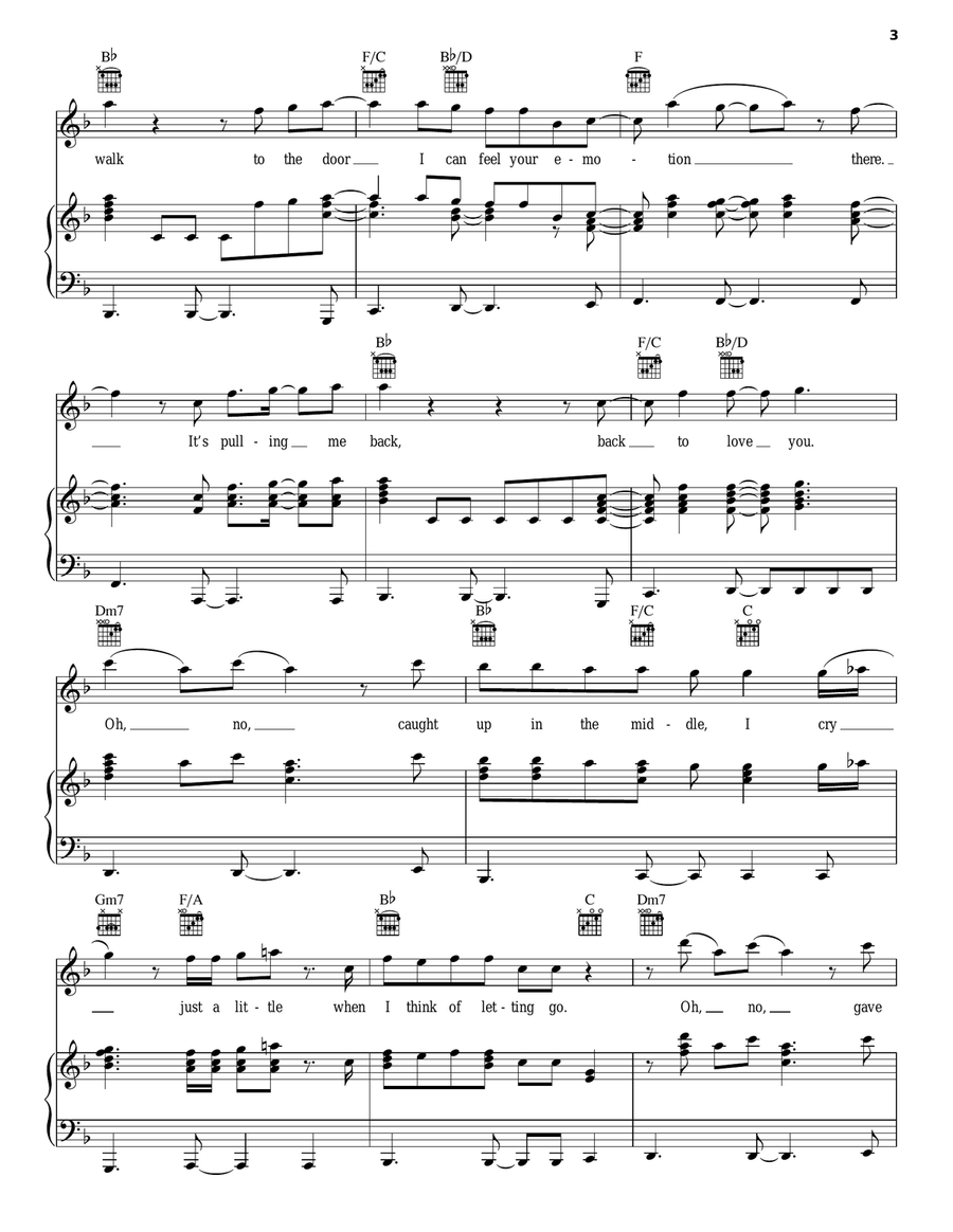 Piano In The Dark Piano, Vocal, Guitar scores gallery preview page 3