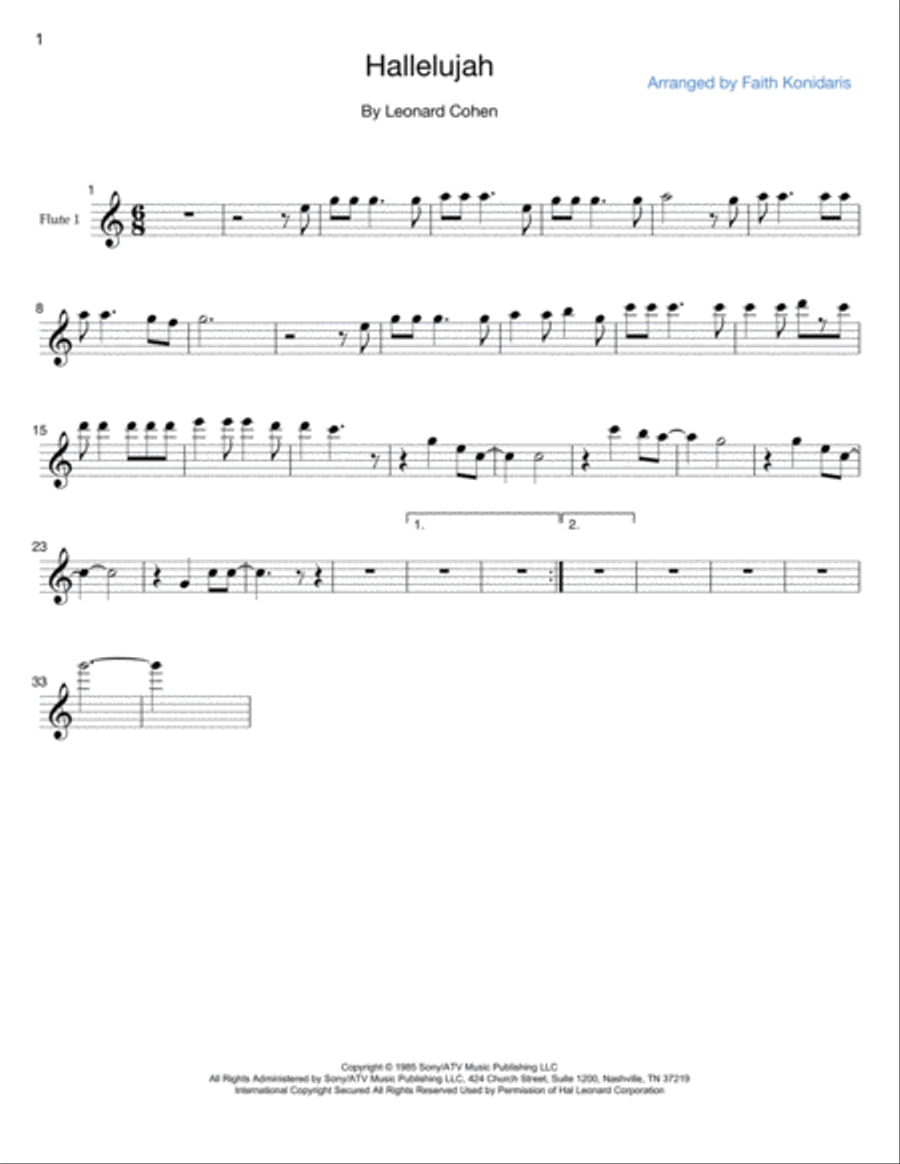 Hallelujah Woodwind Quintet scores gallery preview page 3