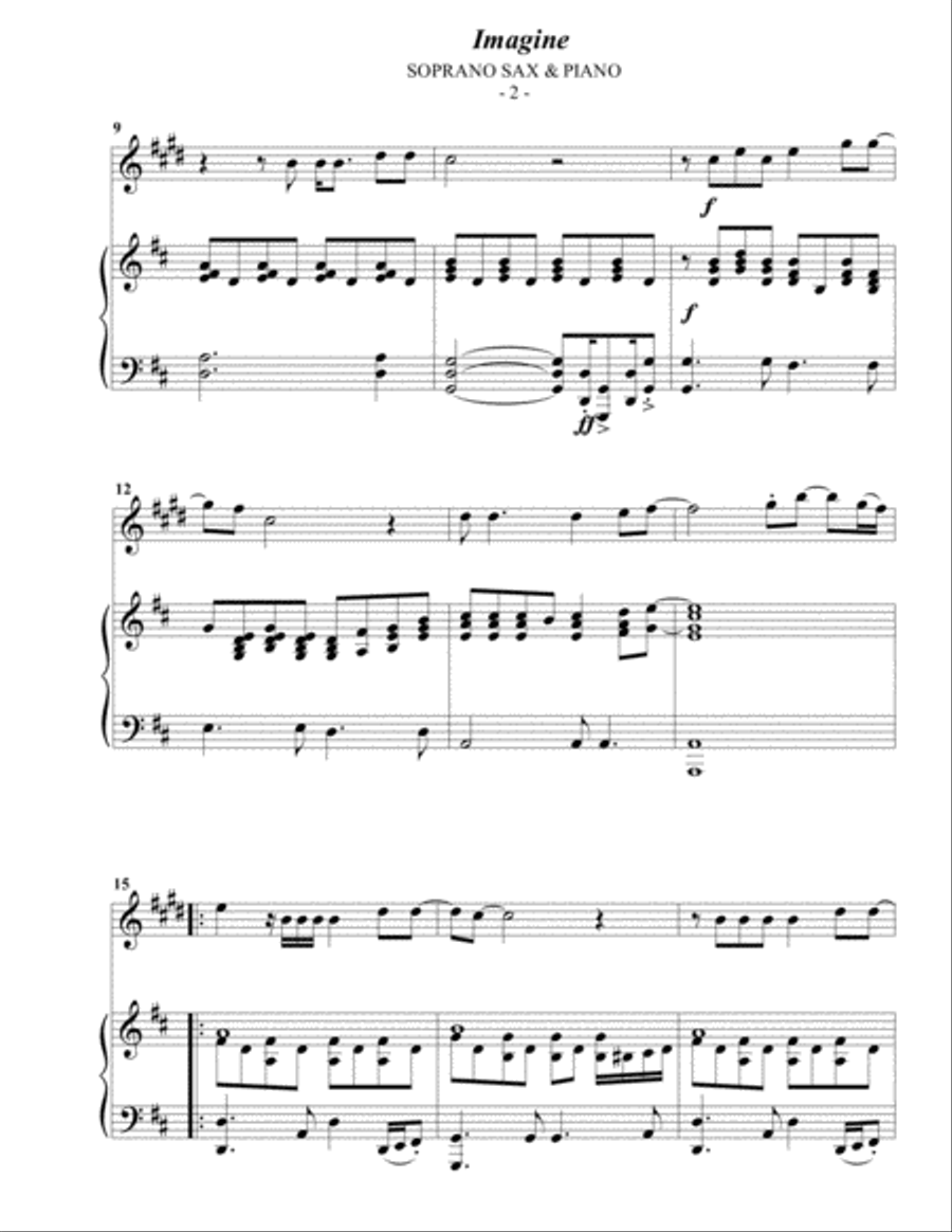 Imagine Soprano Saxophone scores gallery preview page 2