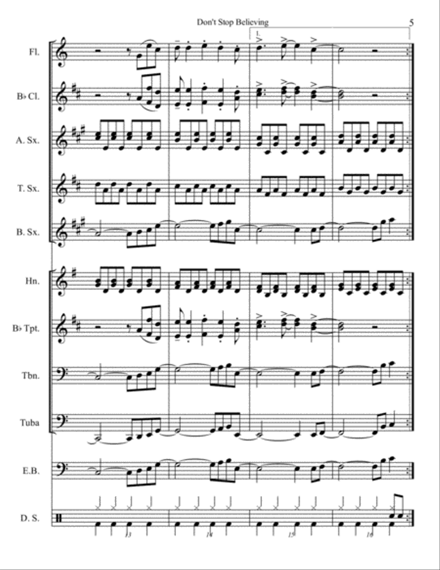 Don't Stop Believin' Small Ensemble scores gallery preview page 5