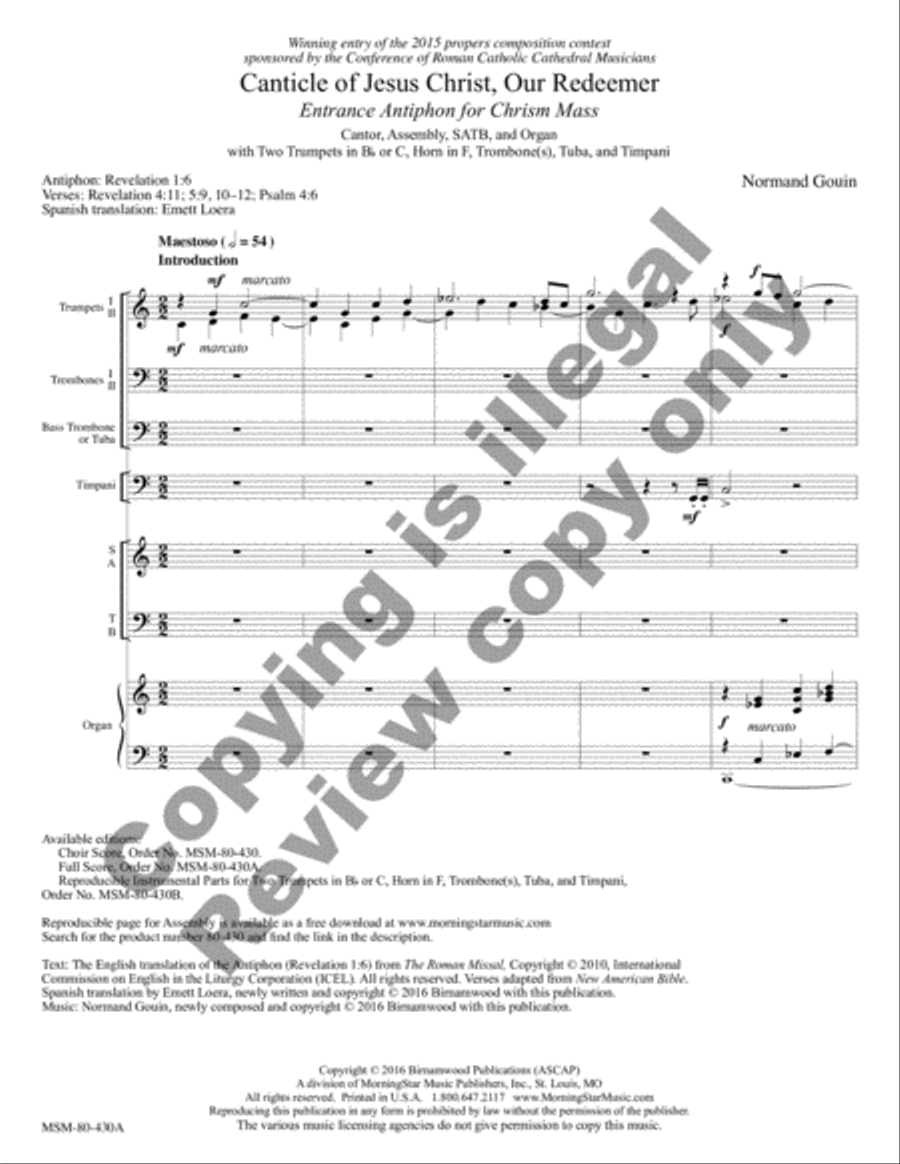 Canticle of Jesus Christ, Our Redeemer (Full Score) Choir scores gallery preview page 19