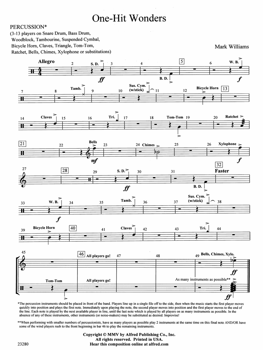 One-Hit Wonders: 1st Percussion