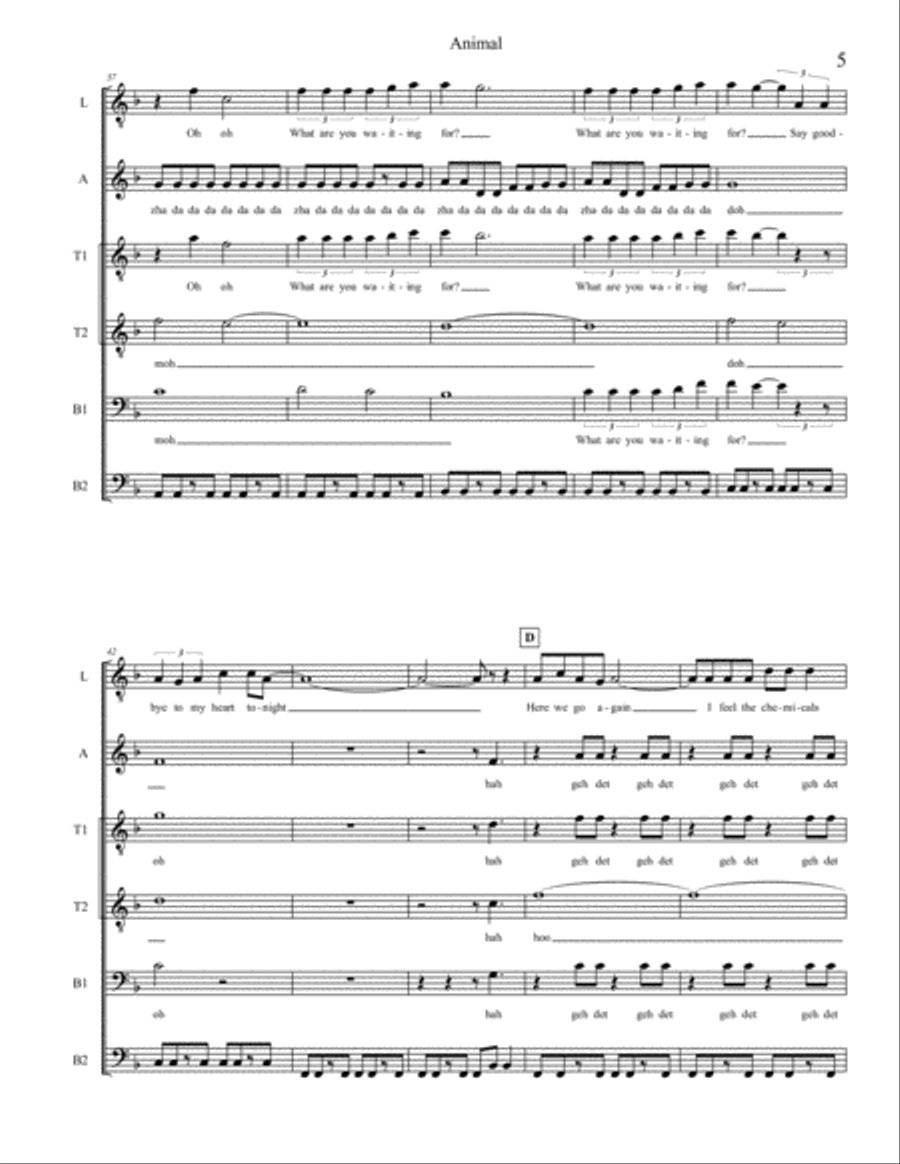 Animal 4-Part scores gallery preview page 5