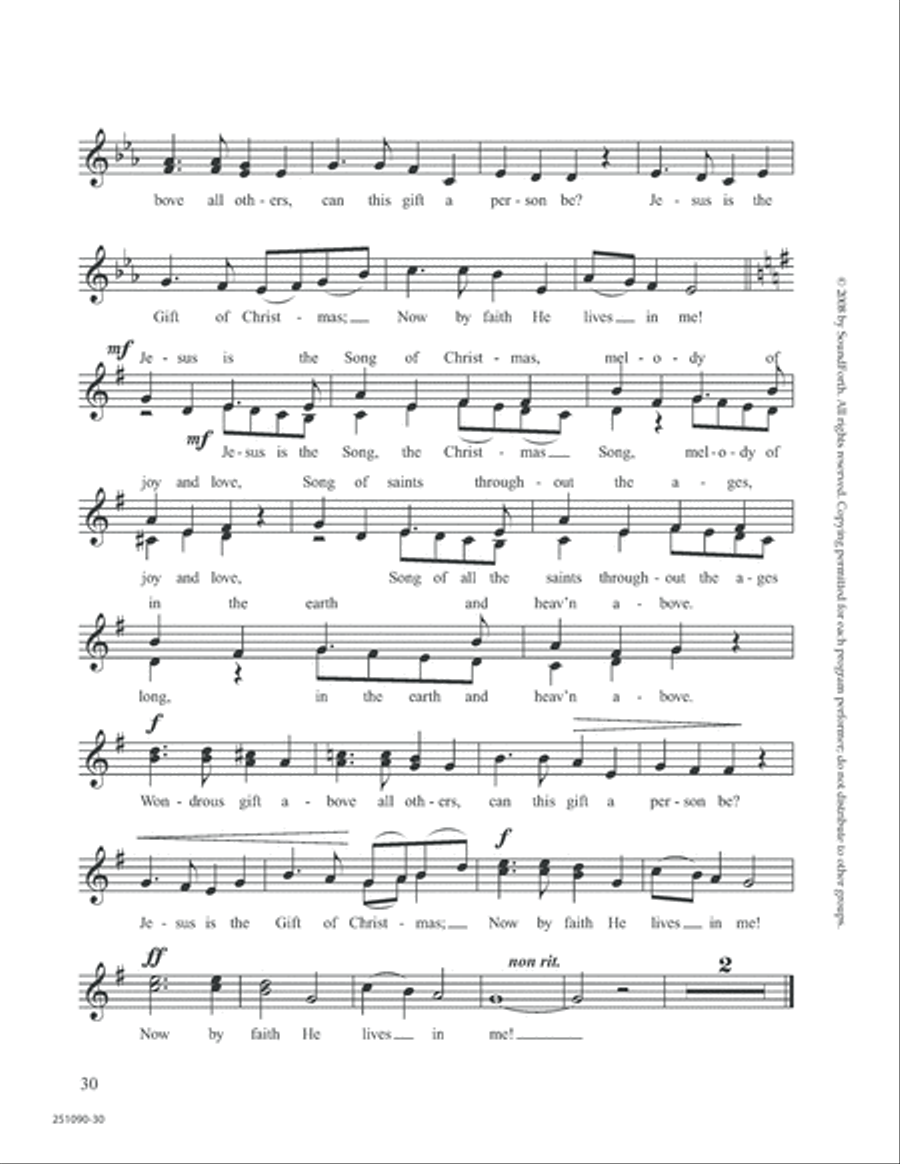 The Gift of Christmas Unison Choir scores gallery preview page 30