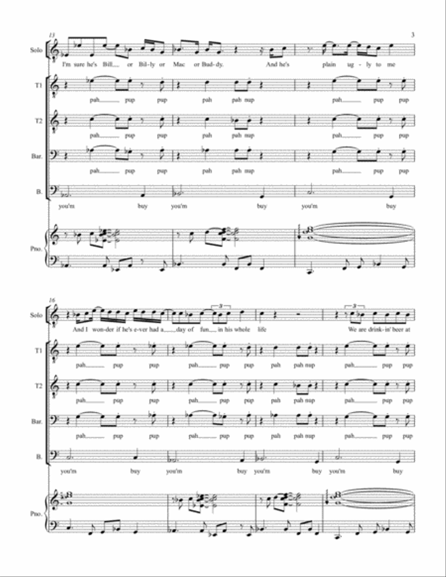 All I Wanna Do TTBB scores gallery preview page 3