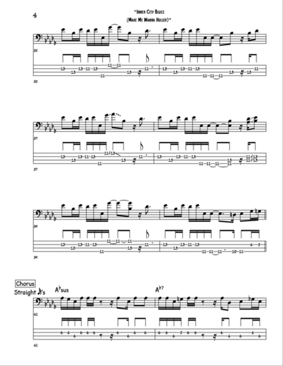 Inner City Blues (make Me Wanna Holler) Bass Guitar scores gallery preview page 4