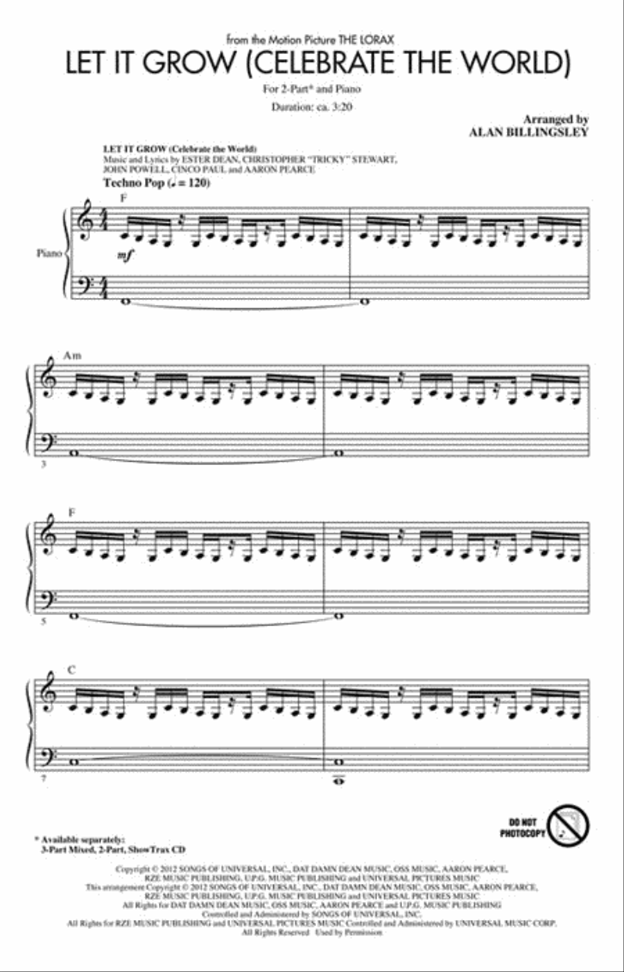 <br>Sheet music extract
