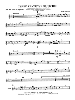 Three Kentucky Sketches: 2nd E-flat Alto Saxophone