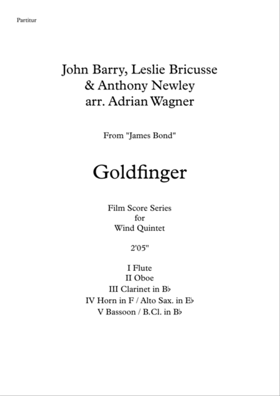 Goldfinger Woodwind Quintet scores gallery preview page 2