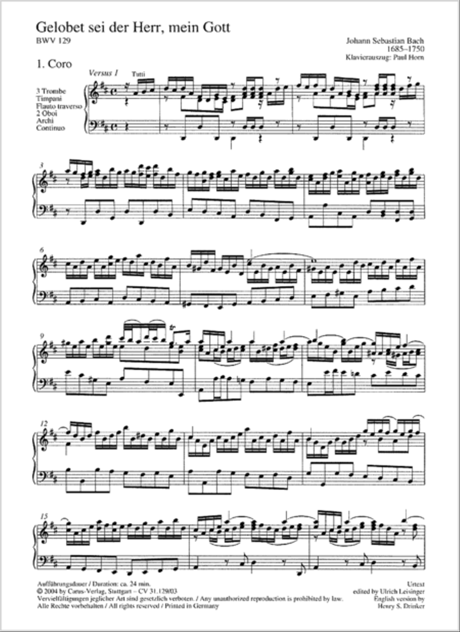 All glory to the Lord, our God (Gelobet sei der Herr, mein Gott) 4-Part scores gallery preview page 36