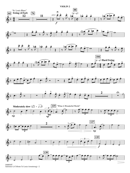 Satchmo! - A Tribute to Louis Armstrong (arr. Ted Ricketts) - Violin 2