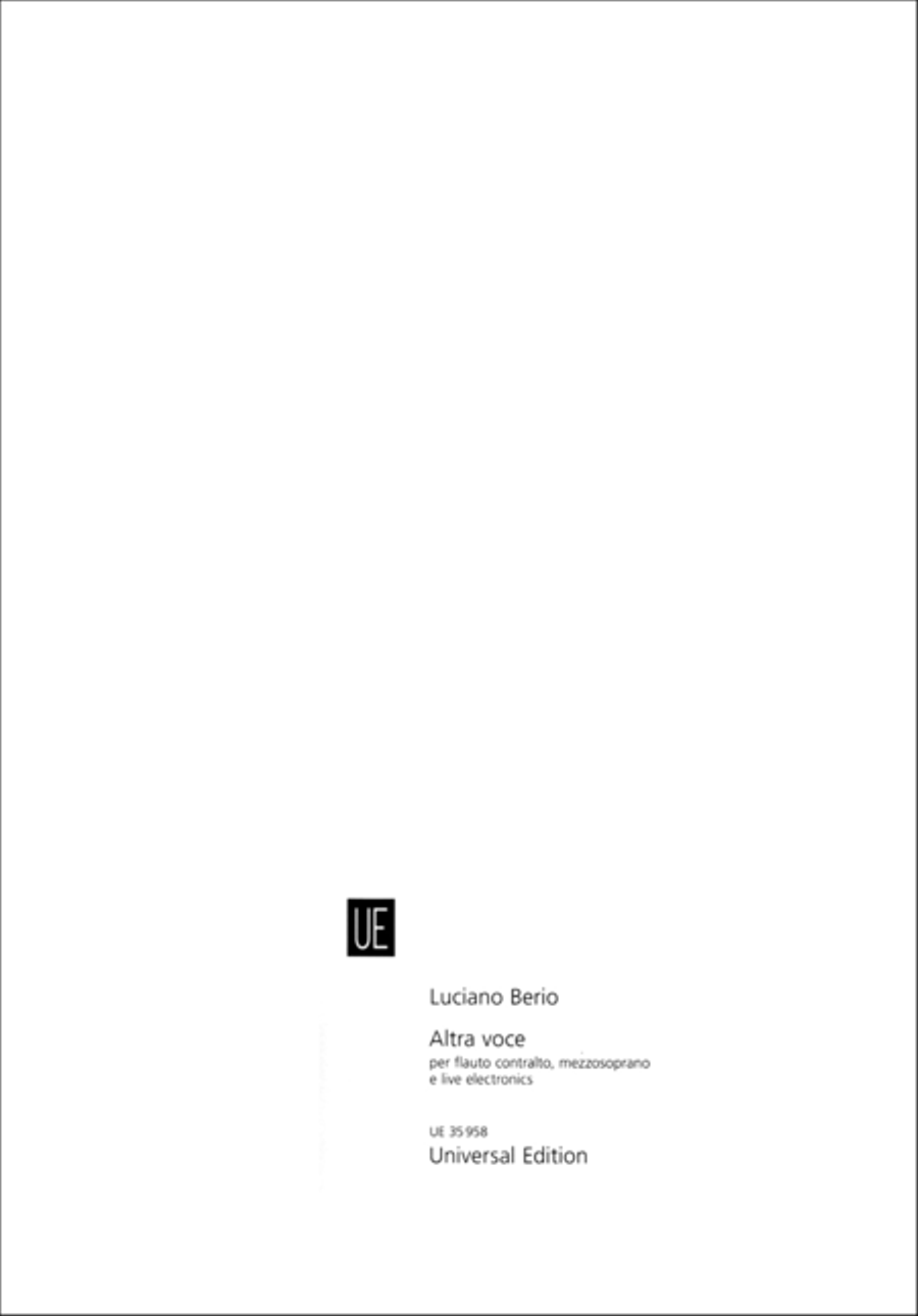 Altra Voce Altra Voce Chamber Music scores gallery preview page 1