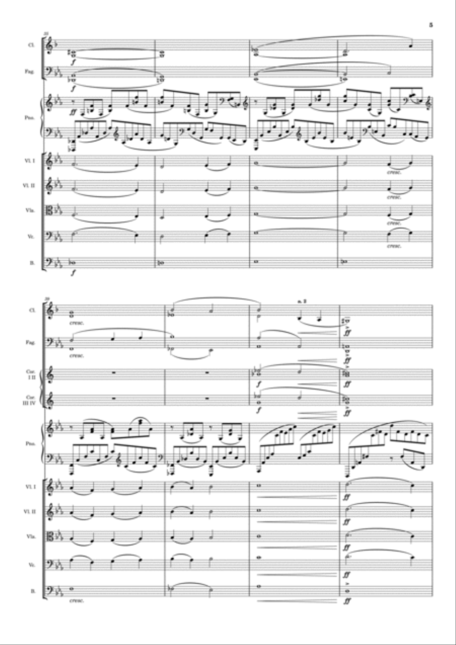 Piano Concerto No. 2 Opus 18, 1st Movement Full Orchestra scores gallery preview page 5