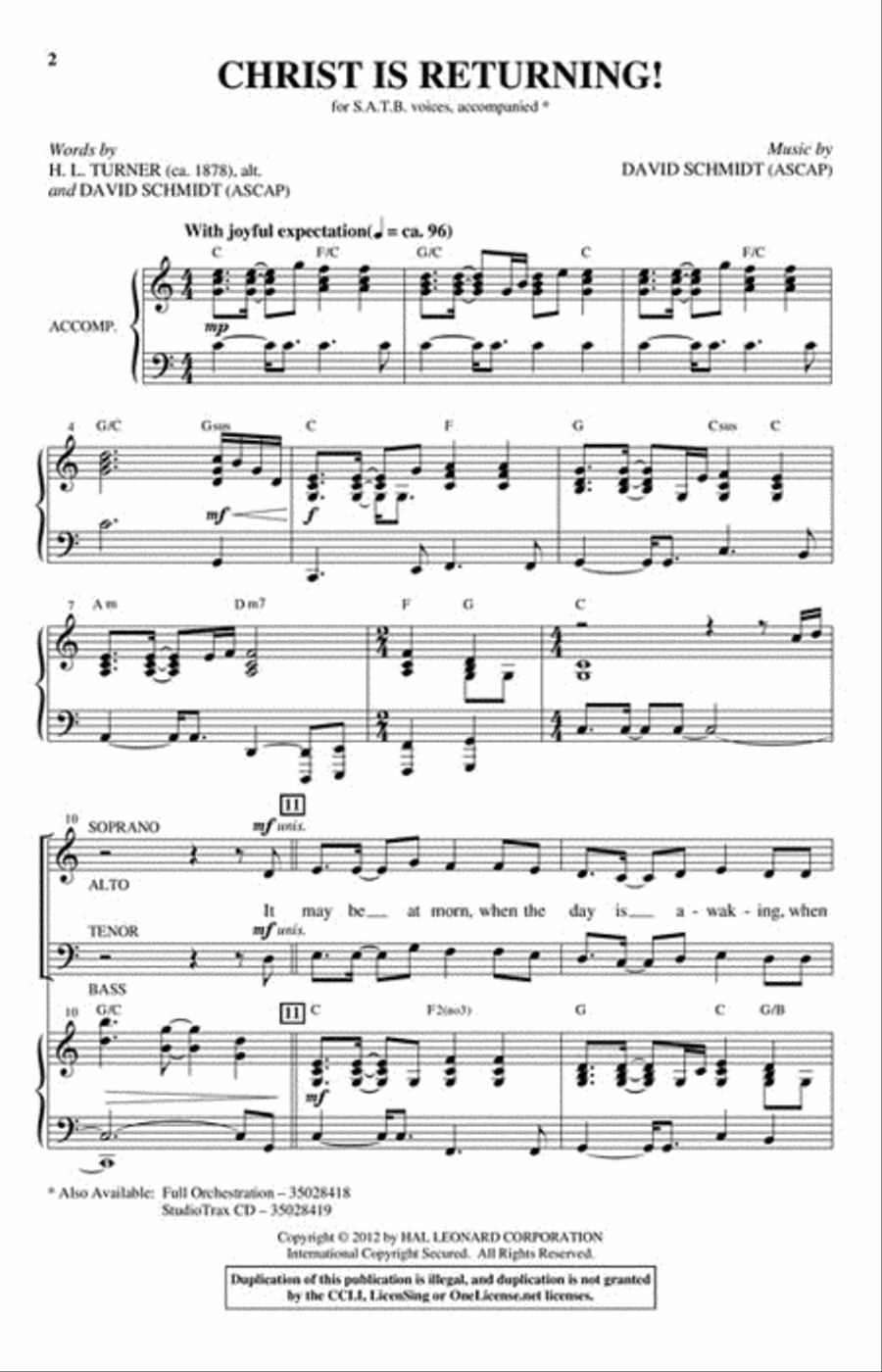Christ Is Returning Choir scores gallery preview page 2