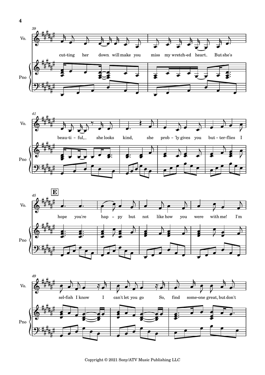 Happier Happier Piano, Vocal scores gallery preview page 4