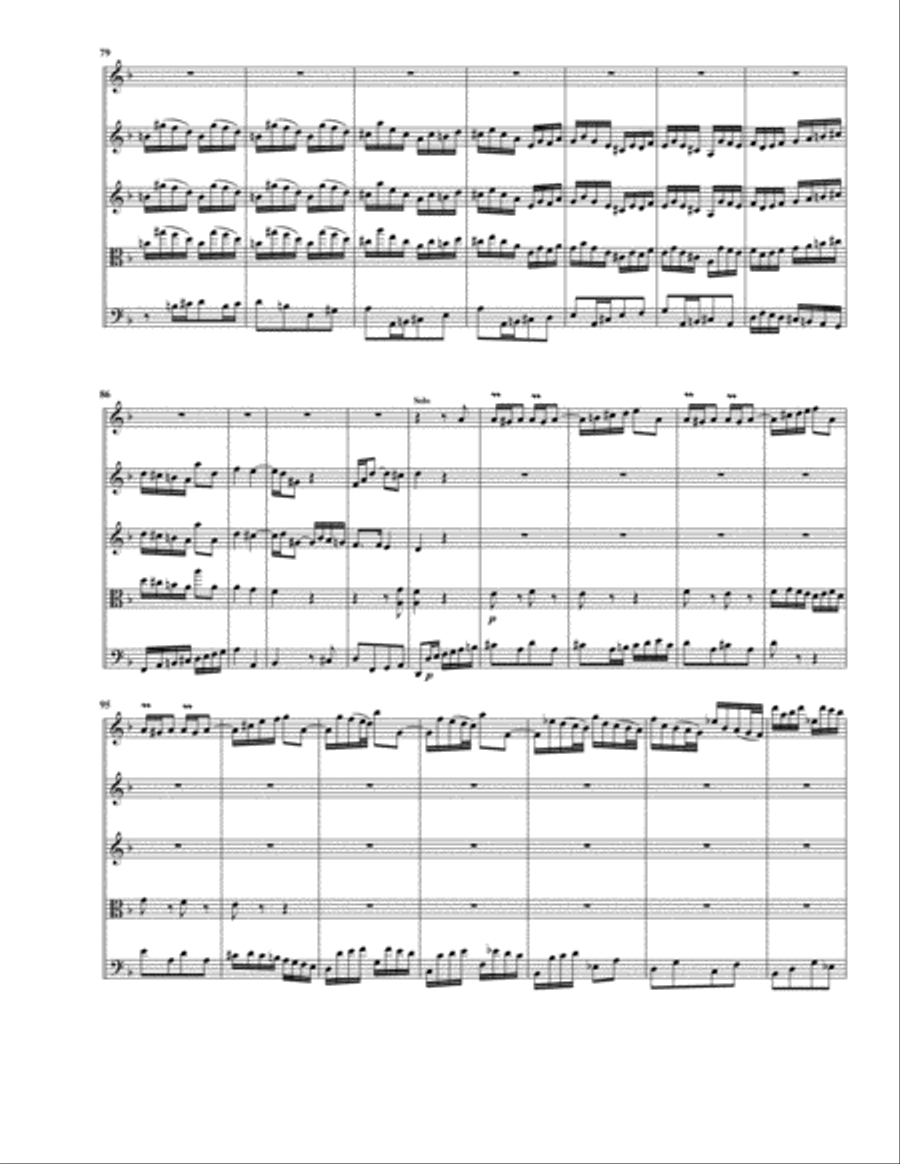 Italian concerto, BWV 971 (arrangement for alto recorder and string orchestra) String Orchestra scores gallery preview page 5