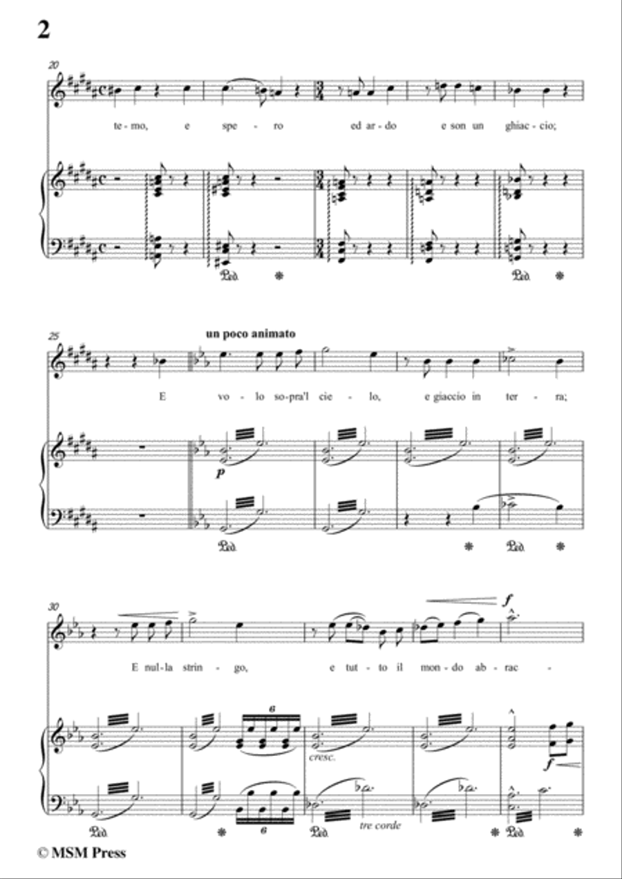 Liszt-Pace non trovo in g sharp minor,for Voice and Piano image number null