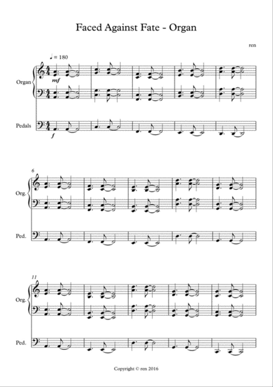 Faced Against Fate (Organ Section) Organ Solo scores gallery preview page 1