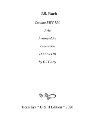 Book cover for Aria: Auf, auf, auf, auf, Gläubige! from Cantata BWV 134 (arrangement for 7 recorders)