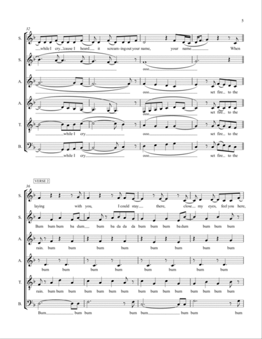 Set Fire To The Rain Divisi scores gallery preview page 6
