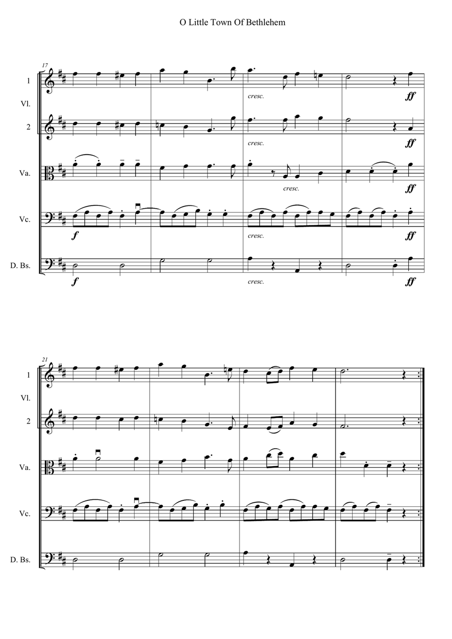 O Little Town Of Bethlehem String Orchestra scores gallery preview page 3