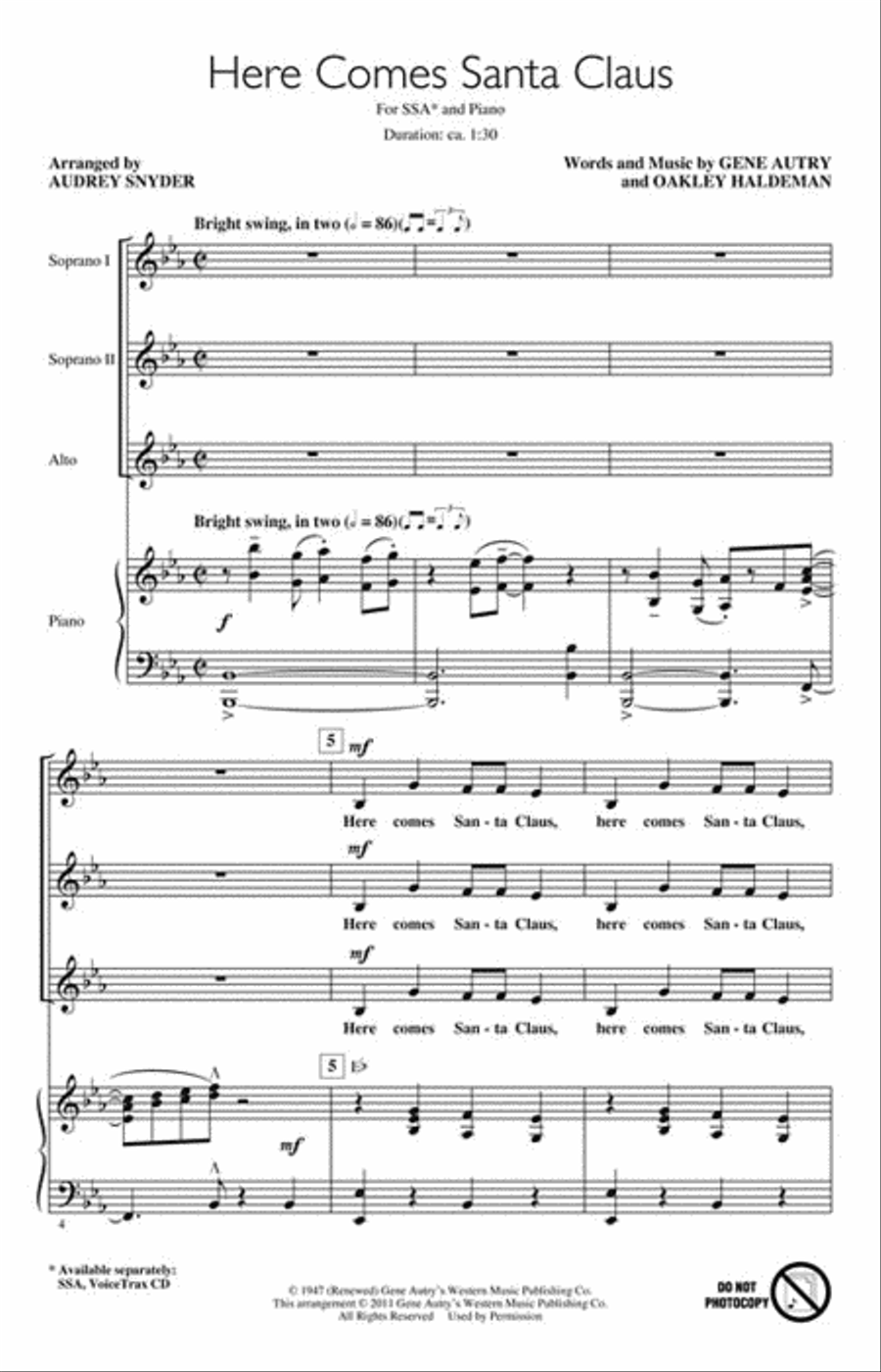 Here Comes Santa Claus Here Comes Santa Claus SSA scores gallery preview page 2