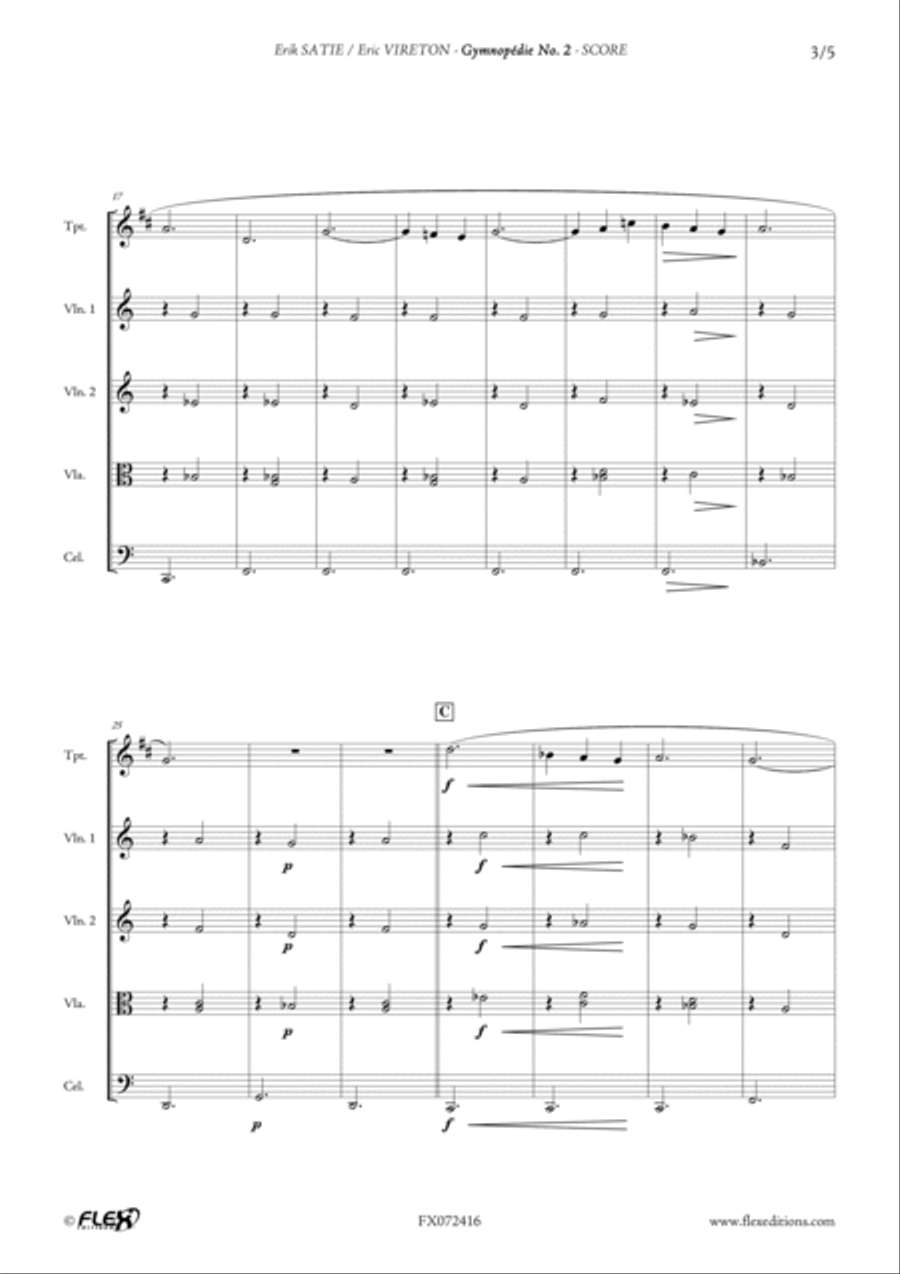 Gymnopedie No. 2 B-Flat Trumpet scores gallery preview page 3