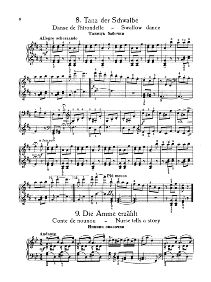 Gretchaninoff: Grandfather's Book, Op. 119 Piano Solo scores gallery preview page 1