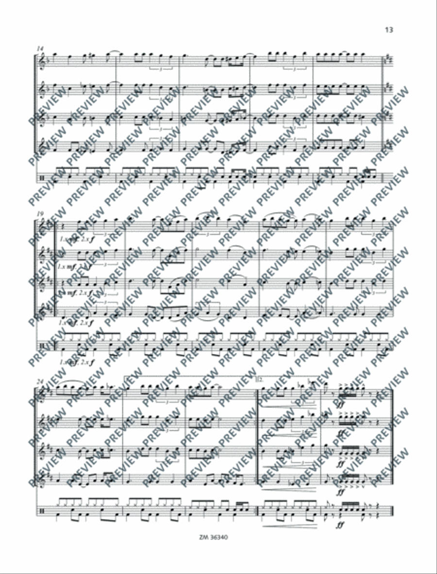 Four little Pop Tunes Flute scores gallery preview page 14