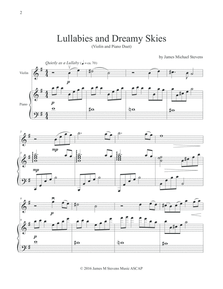 Lullabies and Dreamy Skies - VIOLIN & PIANO image number null