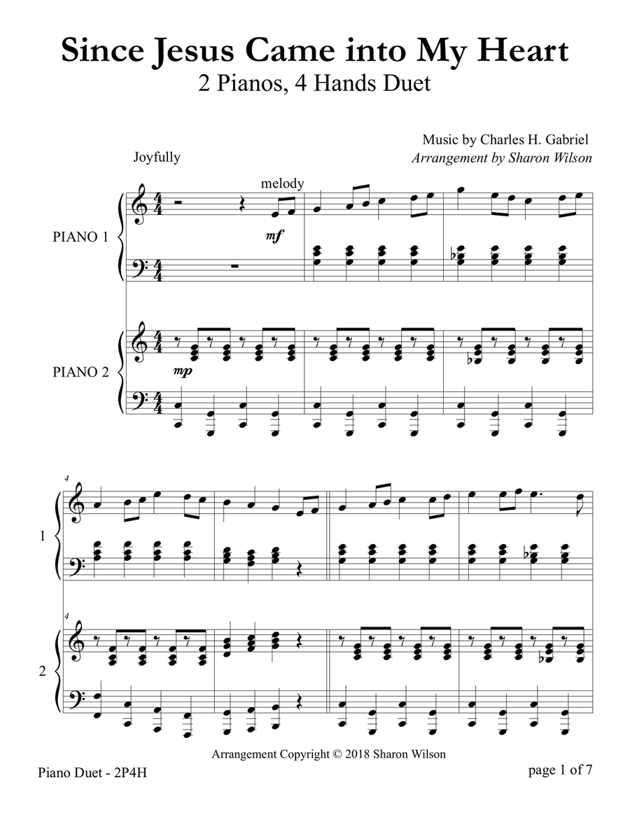 Since Jesus Came into My Heart (2 Pianos, 4 Hands Duet) Piano Duet scores gallery preview page 6