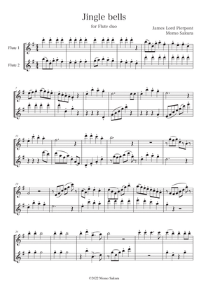 Jingle Bells for 2 Flutes / Flute duet (Score and parts)
